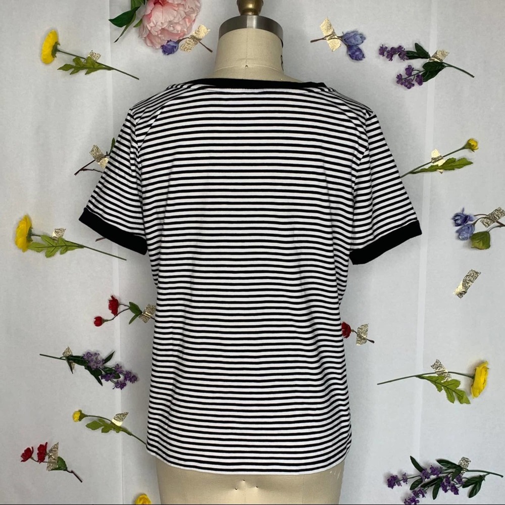 Susan Graver Weekend Wide Neck Striped Tee - Picture 2 of 4